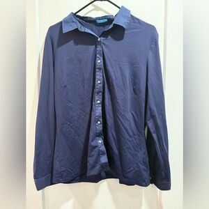 J. McLaughlin Navy‎ Casual Button-Down Shirt Size XL